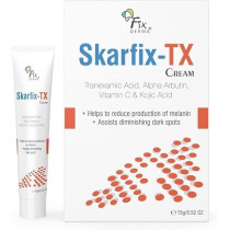 Fixderma 10Percentage Tranexamic Acid Plus 2Percentage Kojic Acid Plus 1Percentage Arbutin Skarfix -Tx Face Cream, Pigmentation Removal Cream, Uneven Skin Tone, Reduces Dark Spots And Blemishes, 15 Gm
