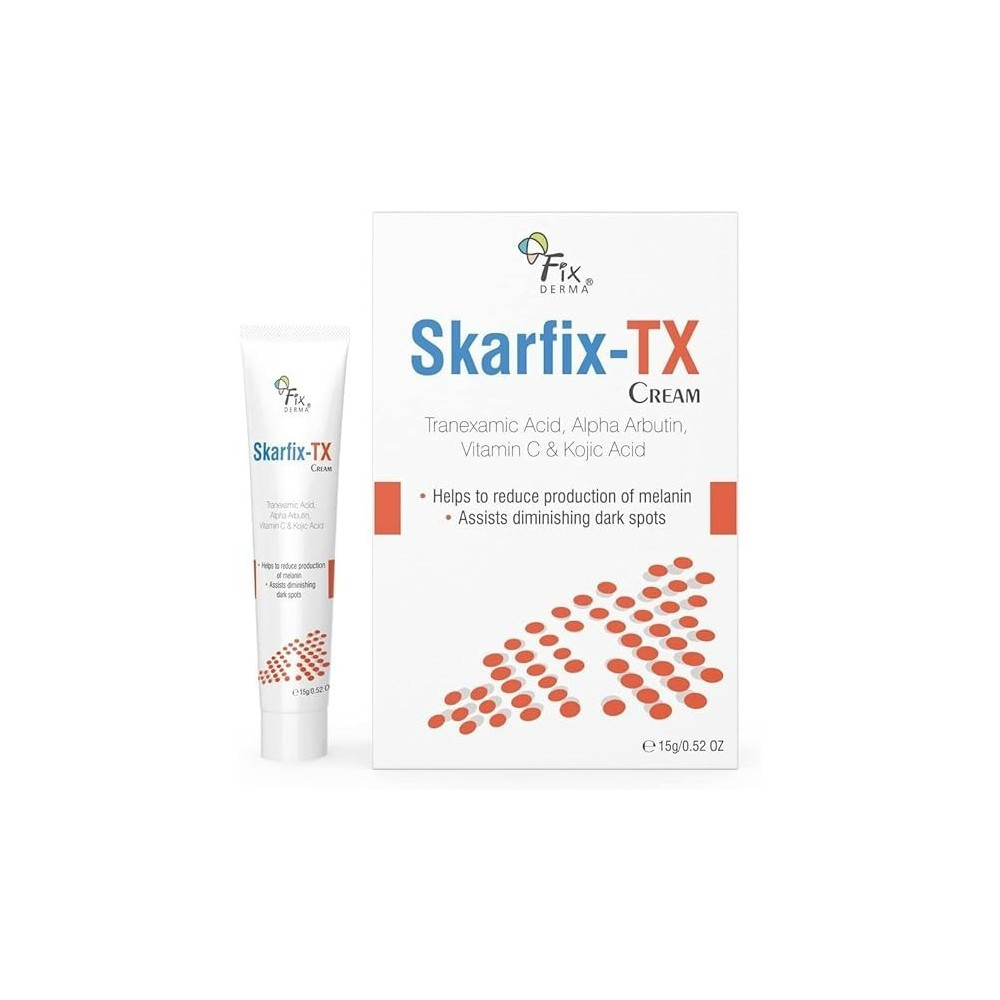 Fixderma 10Percentage Tranexamic Acid Plus 2Percentage Kojic Acid Plus 1Percentage Arbutin Skarfix -Tx Face Cream, Pigmentation Removal Cream, Uneven Skin Tone, Reduces Dark Spots And Blemishes, 15 Gm