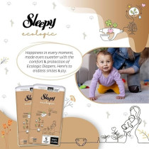 Sleepy Ecologic Size 5, 80 Count, Hypoallergenic, Plant-Based, Biodegradable, Sustainable, Premium Taped Diapers With High Absorption, 2X40 Organic Baby Dry Diaper 11-20 Kg, 100Percentage Leakproof