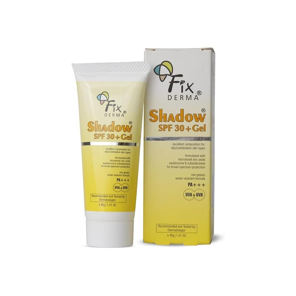 Fixderma Shadow Sunscreen Spf 30, Sunscreen For Oily Skin, Sun Screen Protector Spf 30, Body And Face, Broad Spectrum For Uva And Uvb Protection Women And Men, Non Greasy And Water Resistant, 40Gm