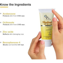 Fixderma Shadow Sunscreen Spf 30, Sunscreen For Oily Skin, Sun Screen Protector Spf 30, Body And Face, Broad Spectrum For Uva And Uvb Protection Women And Men, Non Greasy And Water Resistant, 40Gm