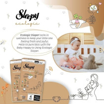 Sleepy Ecologic Size 4, Hypoallergenic, Plant-Based, Biodegradable,Sustainable, Premium Taped Diapers With High Absorption, Organic Baby Dry Diaper 7-16 Kg, 100Percentage Leakproof (4, 156 Count)