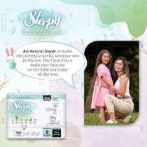 Sleepy Bio Natural Premium Size 6 Diapers, 128 Count, Baby Dry Taped Diapers, 15-25Kg Hypoallergenic, 4X32 Water Based, Almond Milk, Vegan, 100Percentage Leakproof