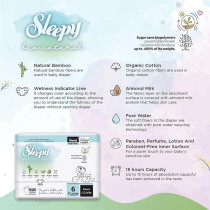 Sleepy Bio Natural Premium Size 6 Diapers, Baby Dry Taped Diapers, 15-25Kg Hypoallergenic, Water Based, Almond Milk, Vegan, 100Percentage Leakproof (6, 160 Count)