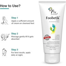Fixderma Foobetik Cream, Foot Cream, Foot Care For Diabetic, For Dry And Cracked Feet, Moisturizes And Soothes Feet, Heel Repair, For Calloused Or Chapped Skin, Paraben Free, 50G