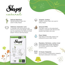 Sleepy Natural Size 1 (Newborn), 40 Count, 2-5Kg Hypoallergenic Baby Dry Diapers, Organic Cotton, Highly Absorbent, Bamboo Extract, Ultimate Comfort And Dryness, 100Percentage Leakage Protection