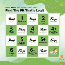 Sleepy Natural Size 1 (Newborn), 40 Count, 2-5Kg Hypoallergenic Baby Dry Diapers, Organic Cotton, Highly Absorbent, Bamboo Extract, Ultimate Comfort And Dryness, 100Percentage Leakage Protection