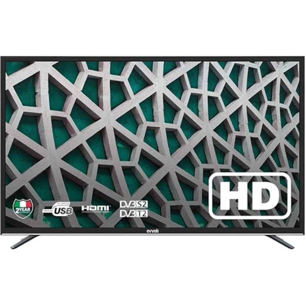 Evvoli 32 Inch HD LED Standard TV With Built In Receiver, 32EV100D