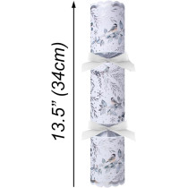 Harvey & Mason Rsw Large Deluxe Christmas Crackers, Silver/White Winter Robin, 6 Piece
