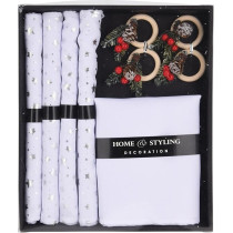 Homesmiths Placemat And Napkin Set 12 Pieces, White