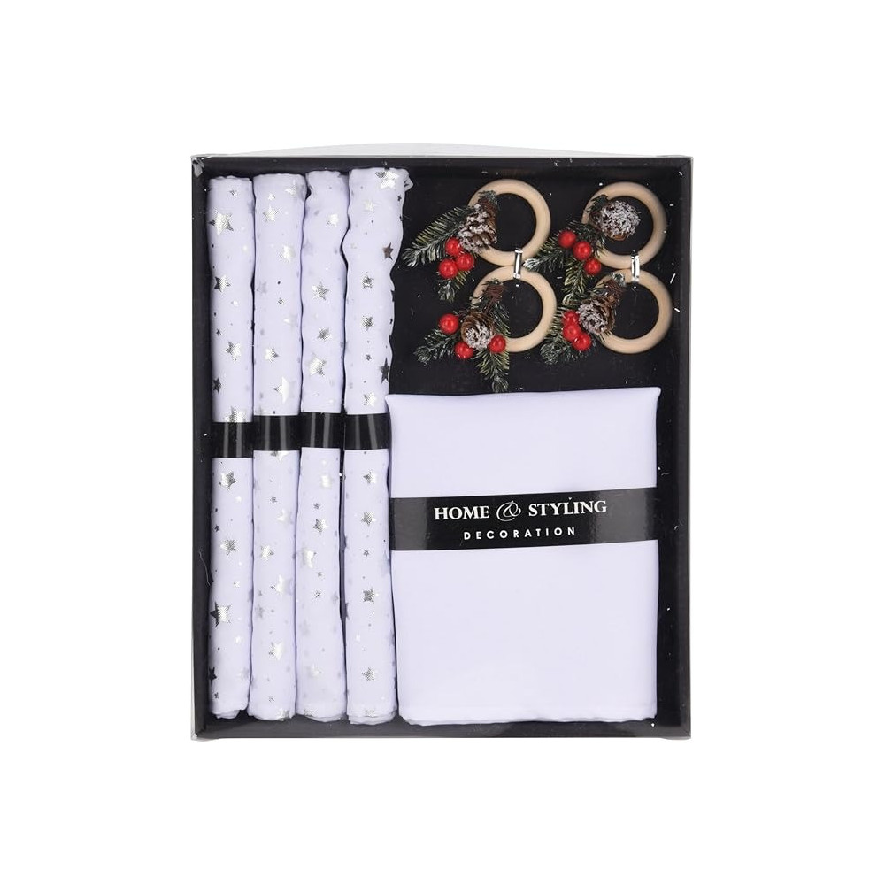 Homesmiths Placemat And Napkin Set 12 Pieces, White