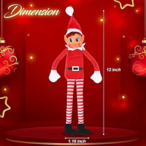 Elves Behavin' Badly 12Inch Red Long Leg Soft Body Vinyl Face Girl Elf With Hat
