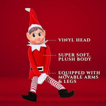 Elves Behavin' Badly 12Inch Red Long Leg Soft Body Vinyl Face Girl Elf With Hat