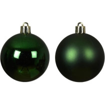 Kaemingk Baubles Shatterproof (Shiny, Matt, Mix) Pine Green, 10Cm