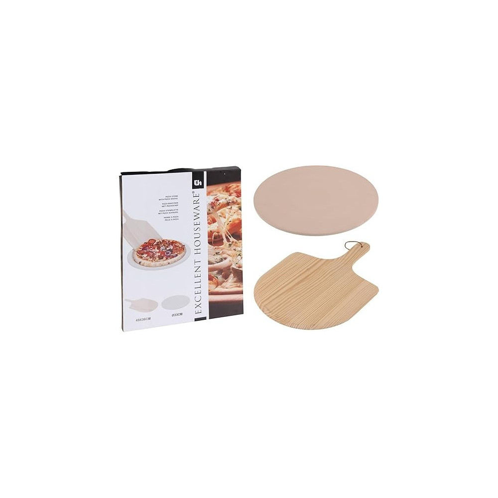 Excellent Houseware Pizza Stone Plate, 33 Cm, 2 Pieces