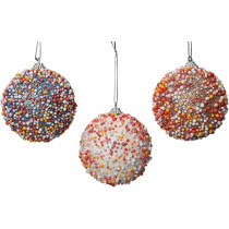 Kaemingk Bauble Foam Glitter Mini Ball 3 Designs, Assorted