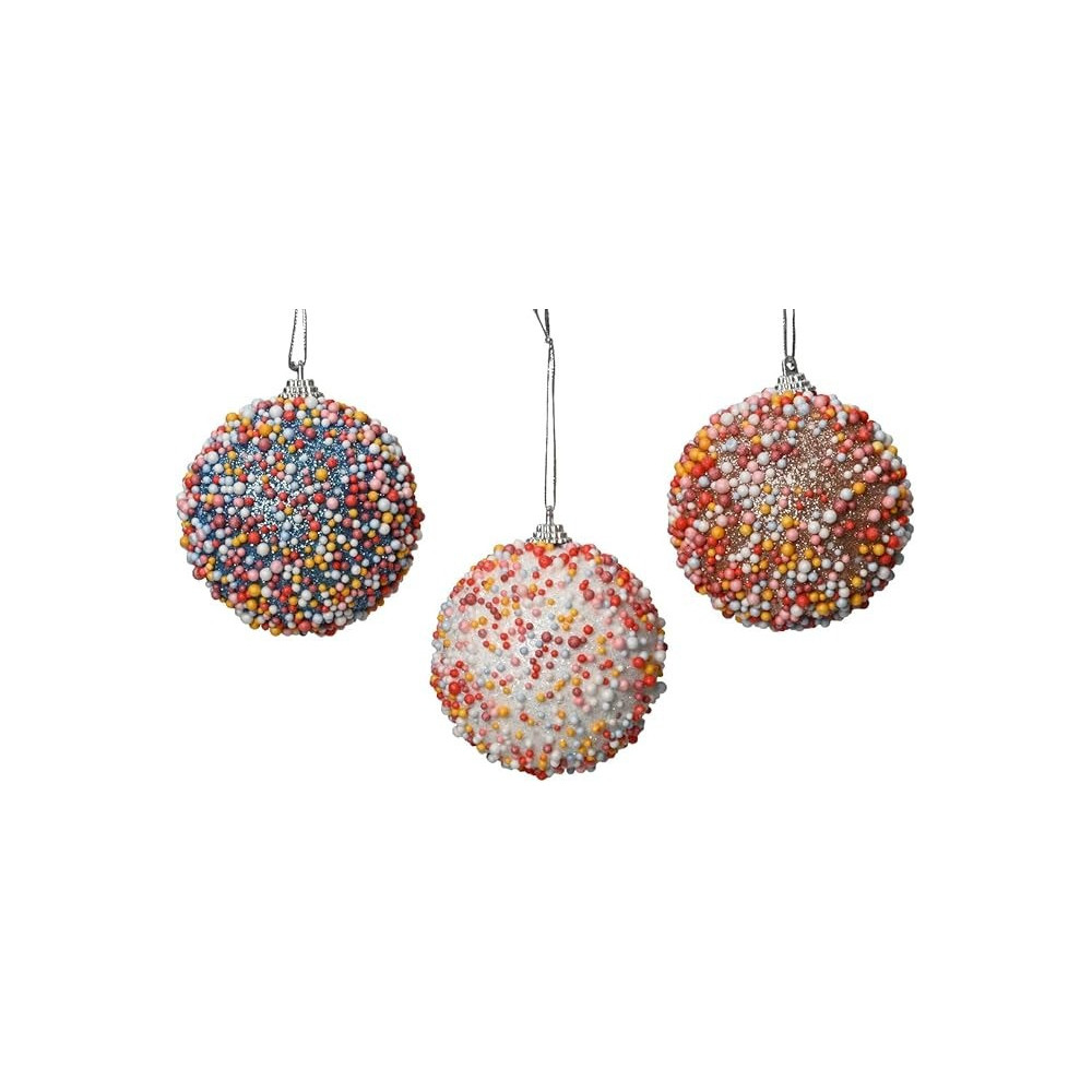 Kaemingk Bauble Foam Glitter Mini Ball 3 Designs, Assorted