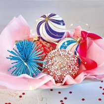 Kaemingk Bauble Foam Glitter Mini Ball 3 Designs, Assorted