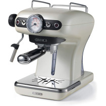 Ariete Classica Espresso Coffee Machine with Manometer and Milk Frother, Auto Shut-off, Cappuccino Maker, Ground Coffee and ESE Pod Compatible, 850W, 15 Bar, ART1389PE