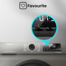 Hisense WFQP8012T 8 Kg Front Load Slim Drum Washing Machine, Inverter Motor 1200 RPM, Quick Wash, Pause And add Function, Allergy Steam Care, Titanium Grey