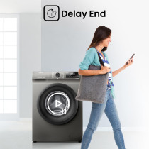 Hisense WFQP8012T 8 Kg Front Load Slim Drum Washing Machine, Inverter Motor 1200 RPM, Quick Wash, Pause And add Function, Allergy Steam Care, Titanium Grey