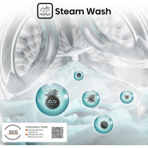 Hisense WFQP8012T 8 Kg Front Load Slim Drum Washing Machine, Inverter Motor 1200 RPM, Quick Wash, Pause And add Function, Allergy Steam Care, Titanium Grey