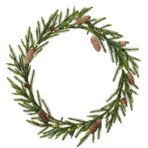 Kaemingk Slim Wreath Micro Led Battery Operated Indoor 80 Cm, 1 Piece, Green
