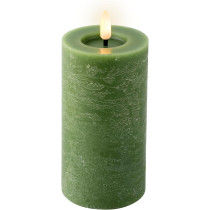 Kaemingk Led Wick Candle Wax Flat Top With Pit Steady Indoor, Green, 15 Cm, 1 Piece