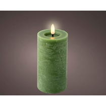 Kaemingk Led Wick Candle Wax Flat Top With Pit Steady Indoor, Green, 15 Cm, 1 Piece