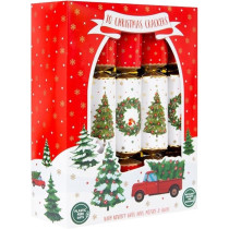 RSW 10 Family Eco Christmas Crackers, Red/White, Tree And Wreath