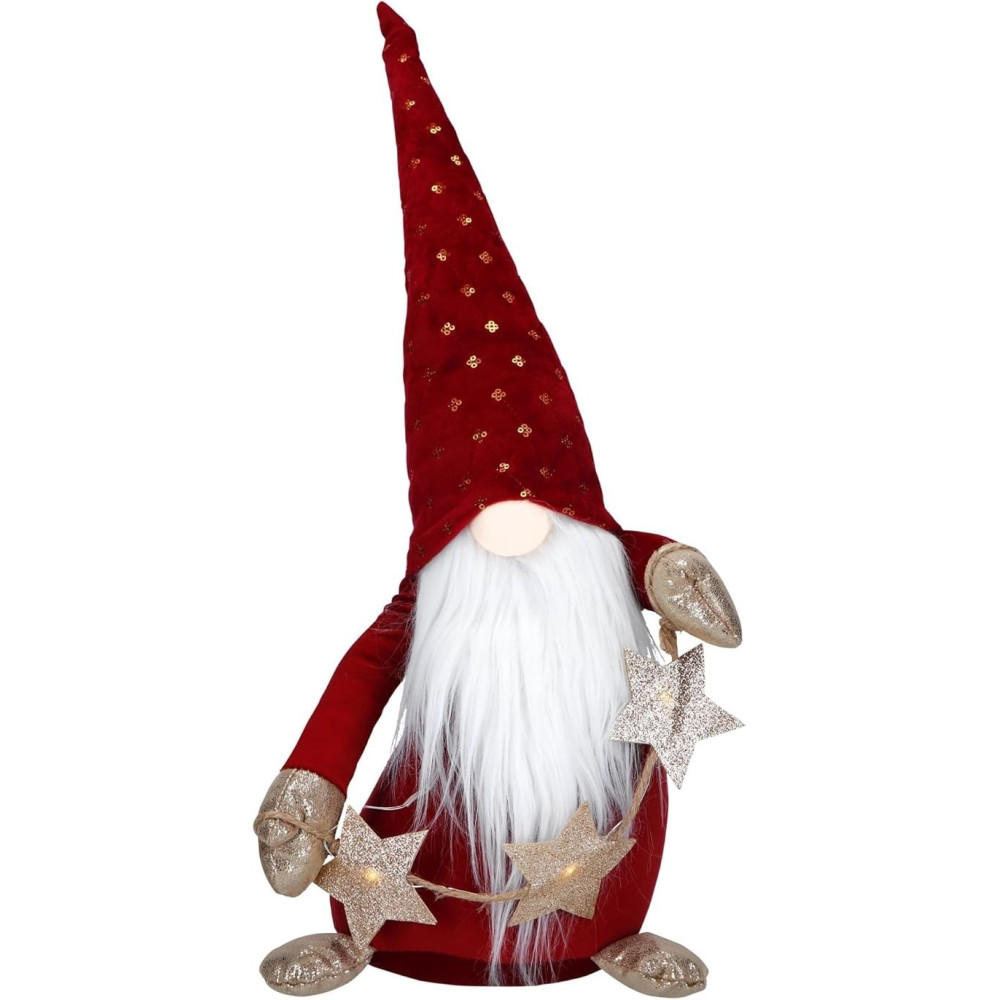 Christmas Creations Gnome Star Led, 52Cm, Battery Operated, Red Led