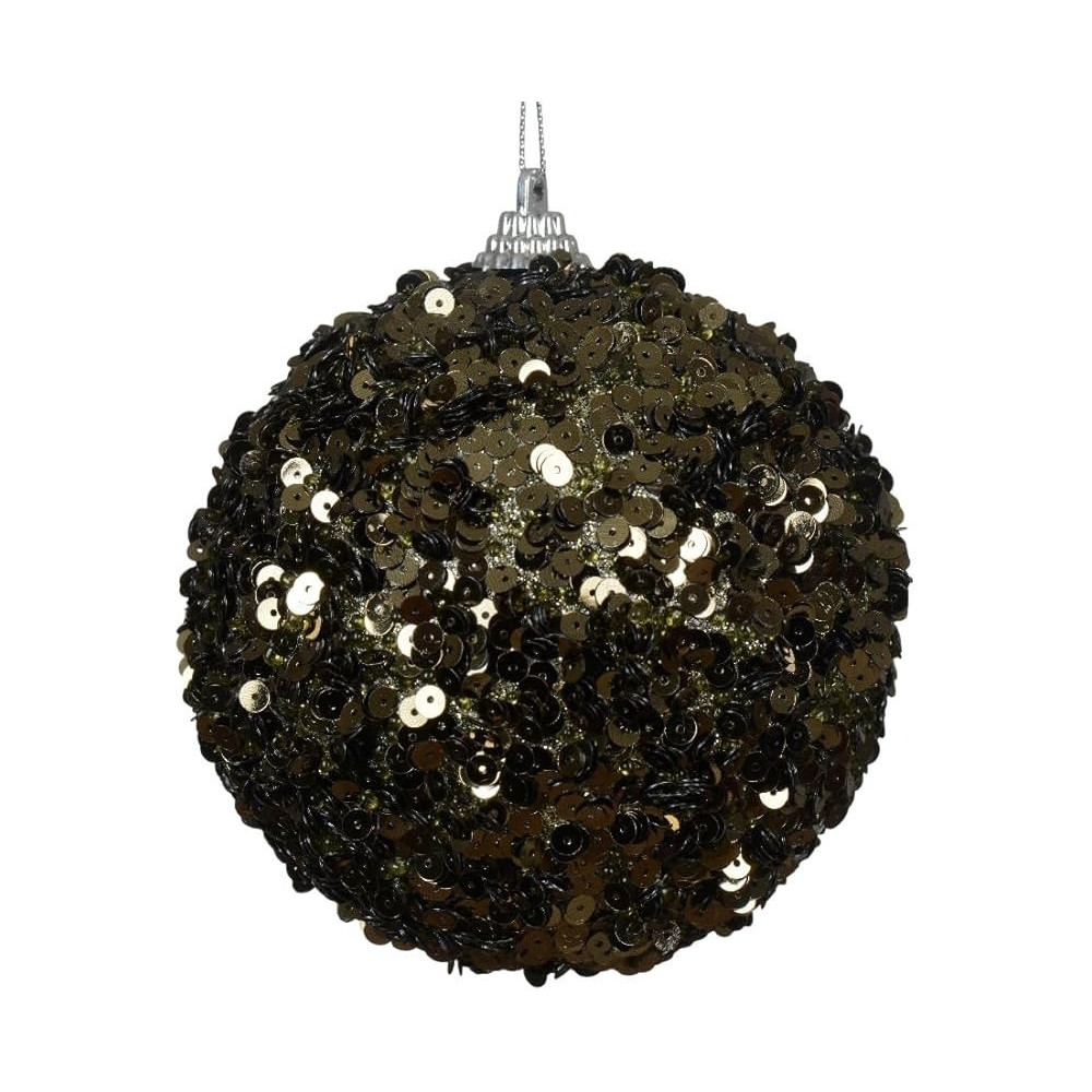 Kaemingk Bauble Foam Sequin Bead Rosemary Green, 10Cm, 1 Piece