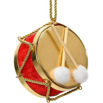 Kaemingk Polyester Velvet Drum Decoration Figure, 1 Piece