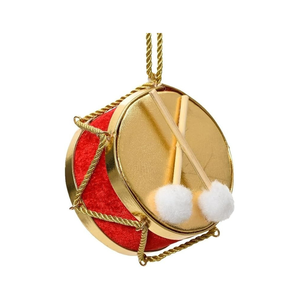 Kaemingk Polyester Velvet Drum Decoration Figure, 1 Piece