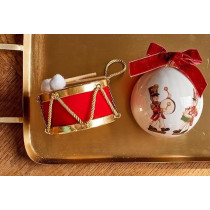 Kaemingk Polyester Velvet Drum Decoration Figure, 1 Piece