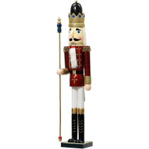 Kaemingk Nutcracker Firwood With Scepter Oxblood, 89Cm, 1 Piece