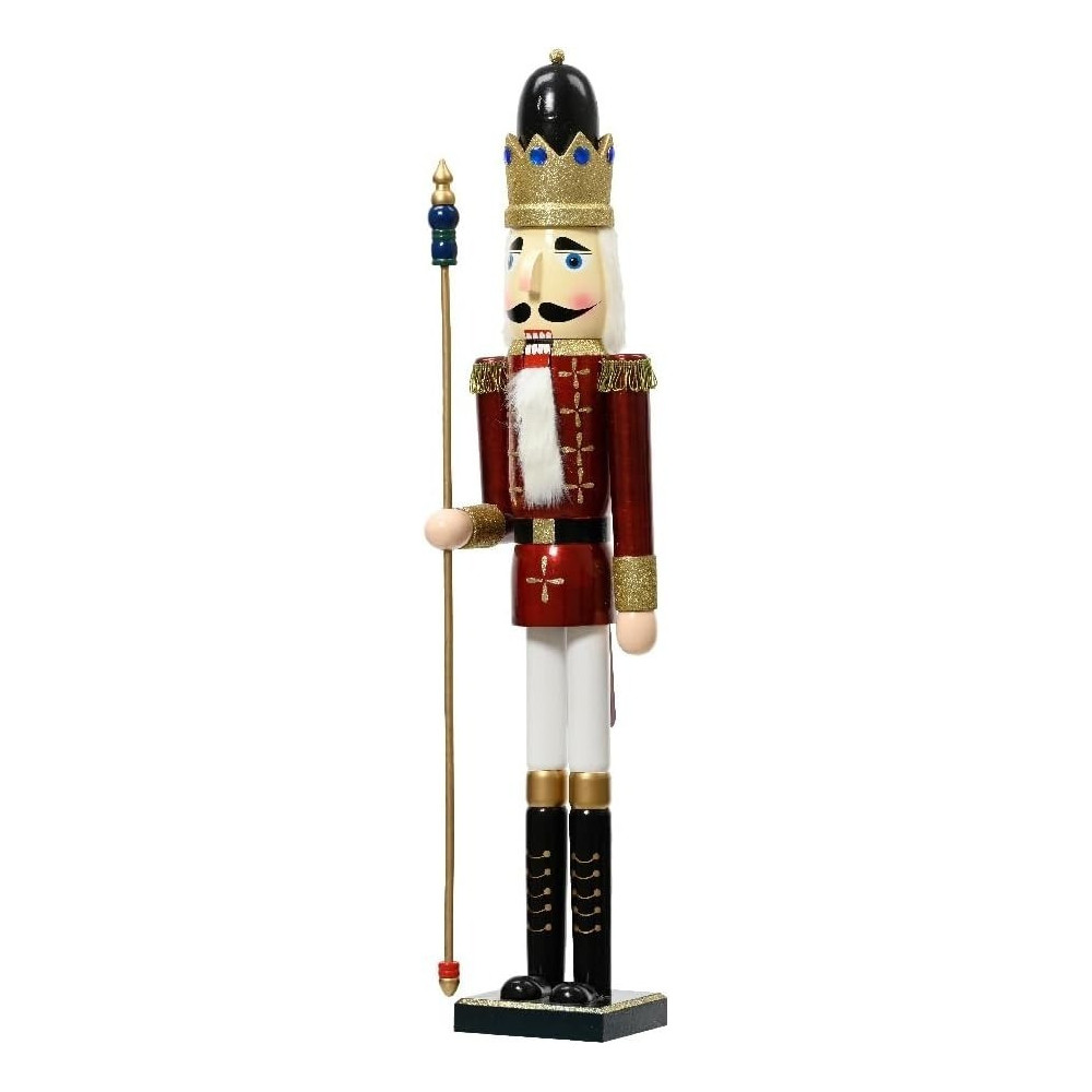 Kaemingk Nutcracker Firwood With Scepter Oxblood, 89Cm, 1 Piece