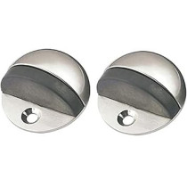 Abbas Ali Stainless Steel Half Round Door Stopper With Rubber Bumper Door Retainer, Pack Of 2