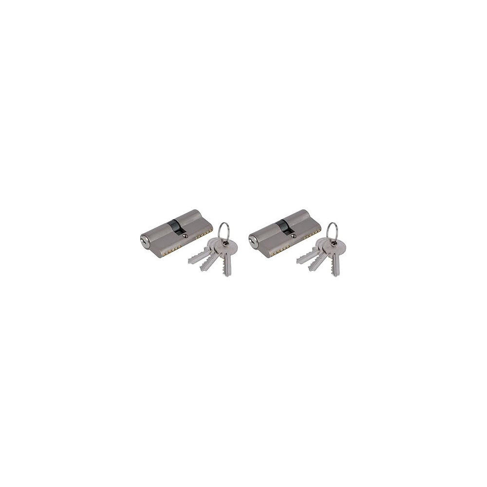 Abbas Ali Wood Door Cylinder 70mm With 3 Keys, Pack Of 2 Pcs