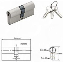 Abbas Ali Wood Door Cylinder 70mm With 3 Keys, Pack Of 2 Pcs
