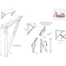 Abbas Ali 16 Inch Heavy Duty Folding Shelf Brackets, 2 Pcs Wall Mounted Collapsible Metal Brackets for Bench, Table, and DIY Projects, Space Saving Design with Screws, Max Load 198 lbs
