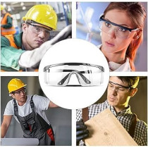 Abbas Ali Anti Scratch, Anti UV Light And Clear Safety Goggles, Pack Of 3 Pcs Protective Eye Wear Personal Equipment Glasses Flank Protection Longer Time Adjustable Temples