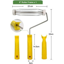 Abbas Ali Paint Roller Set 9Pc-For Walls And Ceilings, Paint Pads, Paint Tray, Brush, Scraper, Mini Rollers For Painting, Paint Sleeves