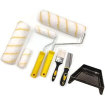 Abbas Ali Paint Roller Set 9Pc-For Walls And Ceilings, Paint Pads, Paint Tray, Brush, Scraper, Mini Rollers For Painting, Paint Sleeves