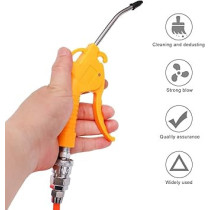 Abbas Ali Air Compressor Accessory Kit Coil Nylon Hose Blow Gun 8 x 5mm 15m For Compressor Adjustable Air Flow And Extended Nozzle, Orange