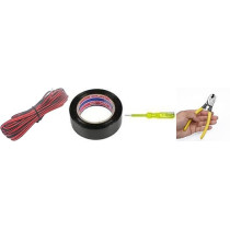 Abbas Ali 2Pin Extension Cable Wire 20m For Led Strips Black Red, Professional Electrical Wire With Electric Tester, Electric Tape And Cable Cutter 6 Inch
