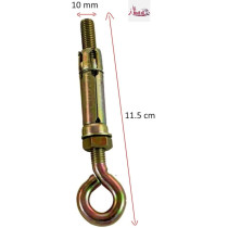 Abbas Ali High Strength Metal Sleeve Shield Closed Hook, Eye Hook, Open Hook, Anchor Bolt, Pack Of 5 Closed Hook, 10 mm