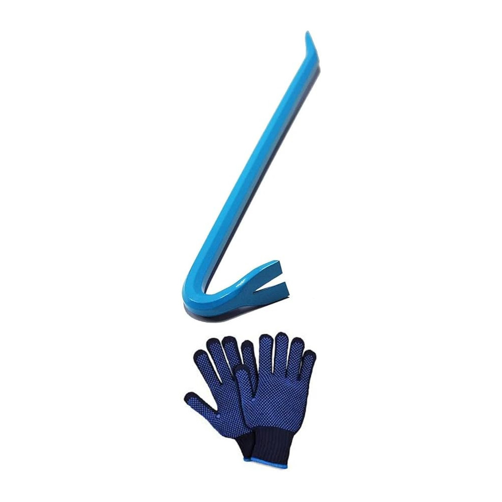 Abbas Ali Multi-Functional Nail Puller High Strength Heavy Duty Crowbar With Gloves, 45 cm