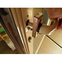 Abbas Ali 2 Hole Aluminium Door Handle With Lock Body And Knob Cylinder With 3Keys, 20mm, White