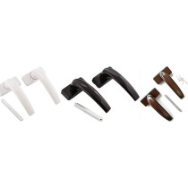 Abbas Ali 2 Hole Aluminium Door Handle With Lock Body And Knob Cylinder With 3Keys, 20mm, White